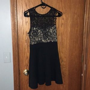 Black lace short homecoming dress